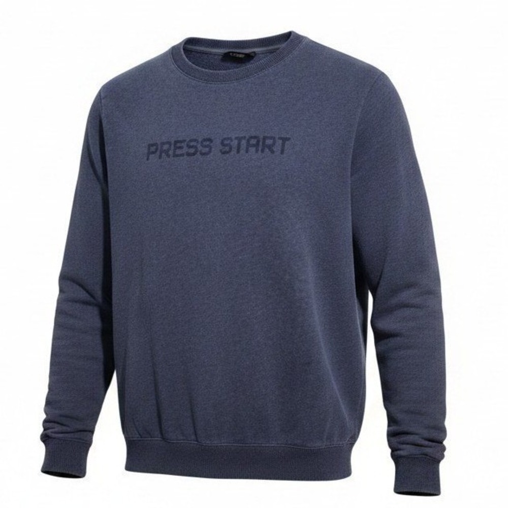 A.P.C. Blue Press Start Mens Size Large Preppy Varsity Quiet Luxury Sweatshirt